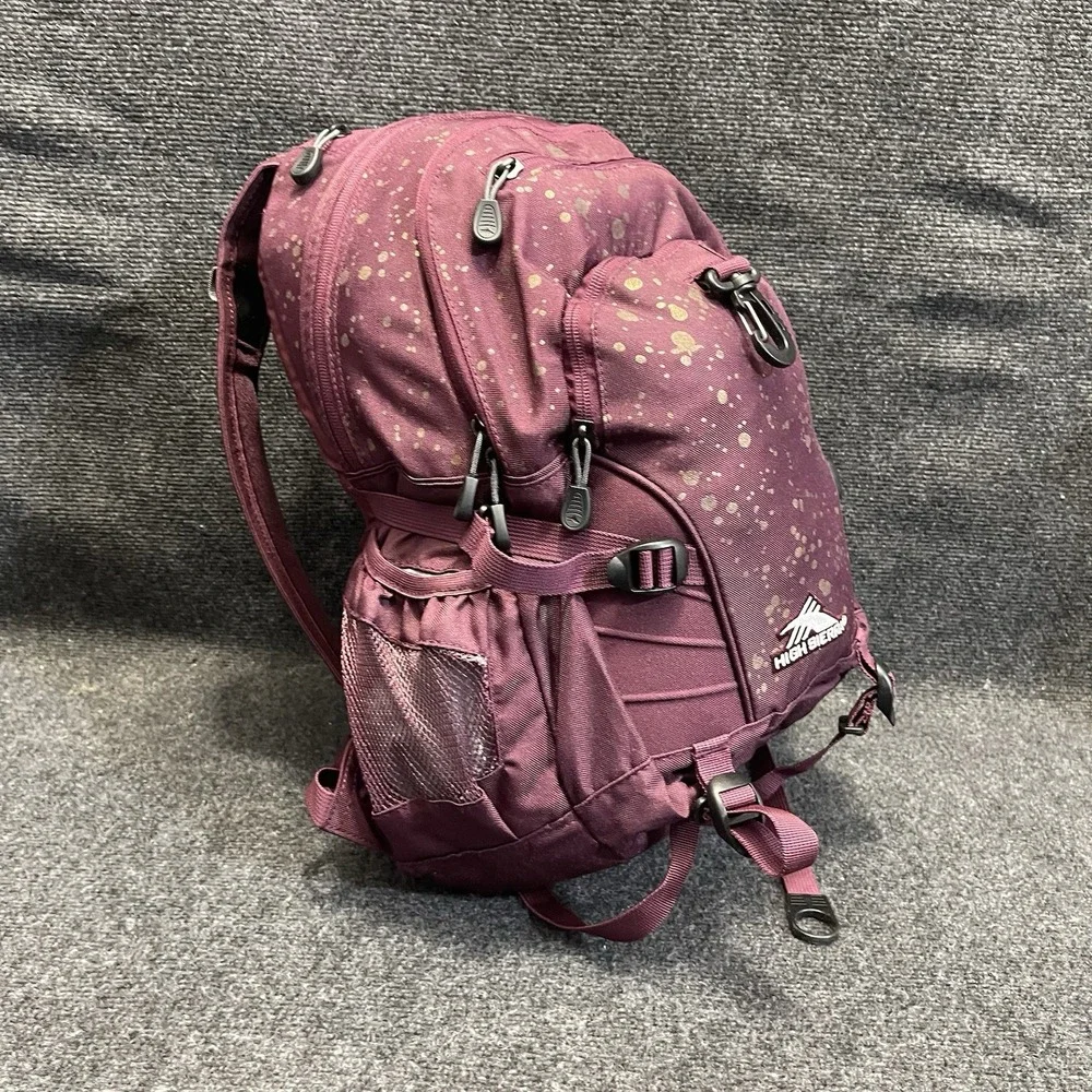 High Sierra 1146065 Swerve Maroon Gold Pattern School Laptop Backpack 53646-9666